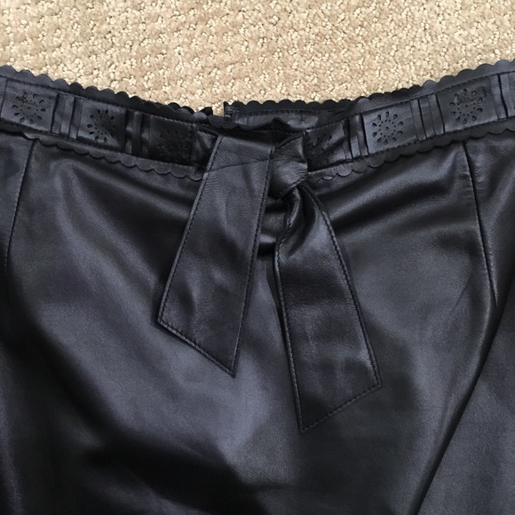 Escada Black Lamb Leather Skirt Size 44 - Picture 3 of 6